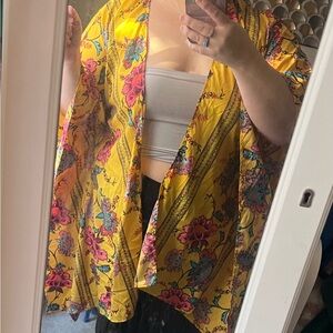 Floral Yellow Kimono Blouse